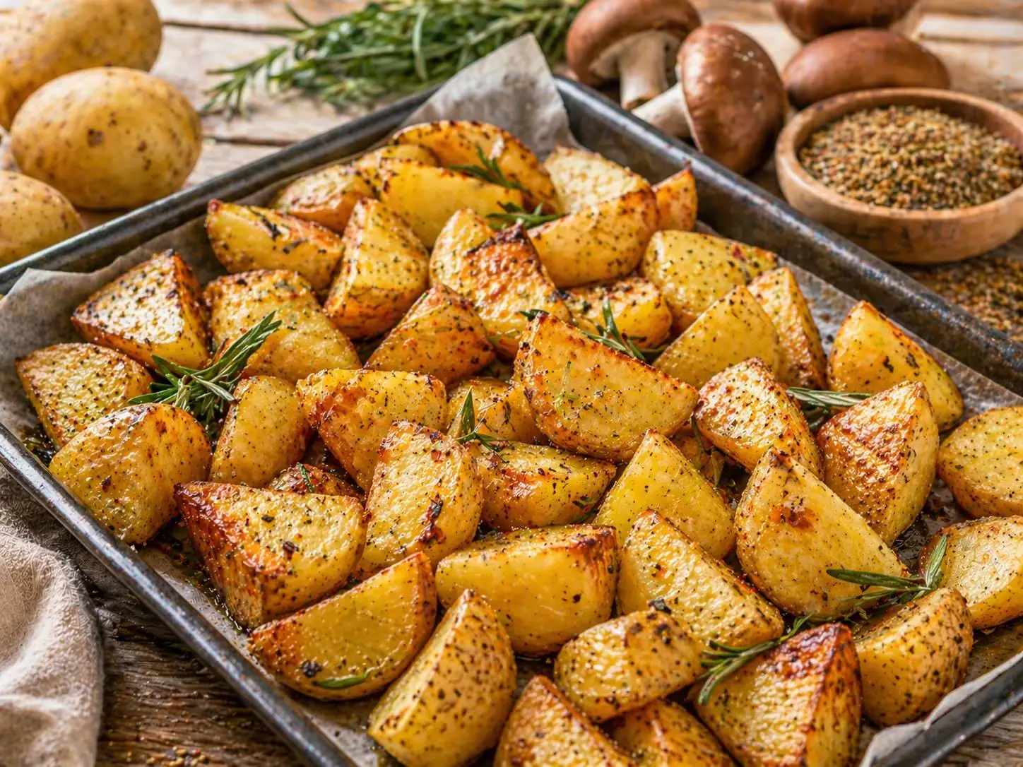 Patate al forno croccanti con insaporitore naturale ai funghi La Fragolina